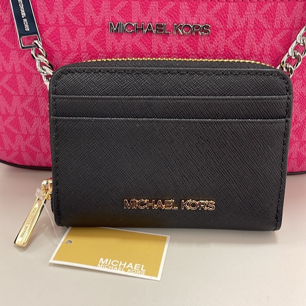 Michael Kors Jet Set Travel Md Saffiano Leather Zip Around Wallet
Card Case Coin - Picture 6 of 16